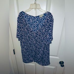 Status knotted front short sleeve top size 1x
